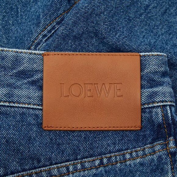 LOEWE Anagram Baggy Jeans Wide Denim Pants Size 32 Indigo Blue Cotton Men's - Picture 3 of 10